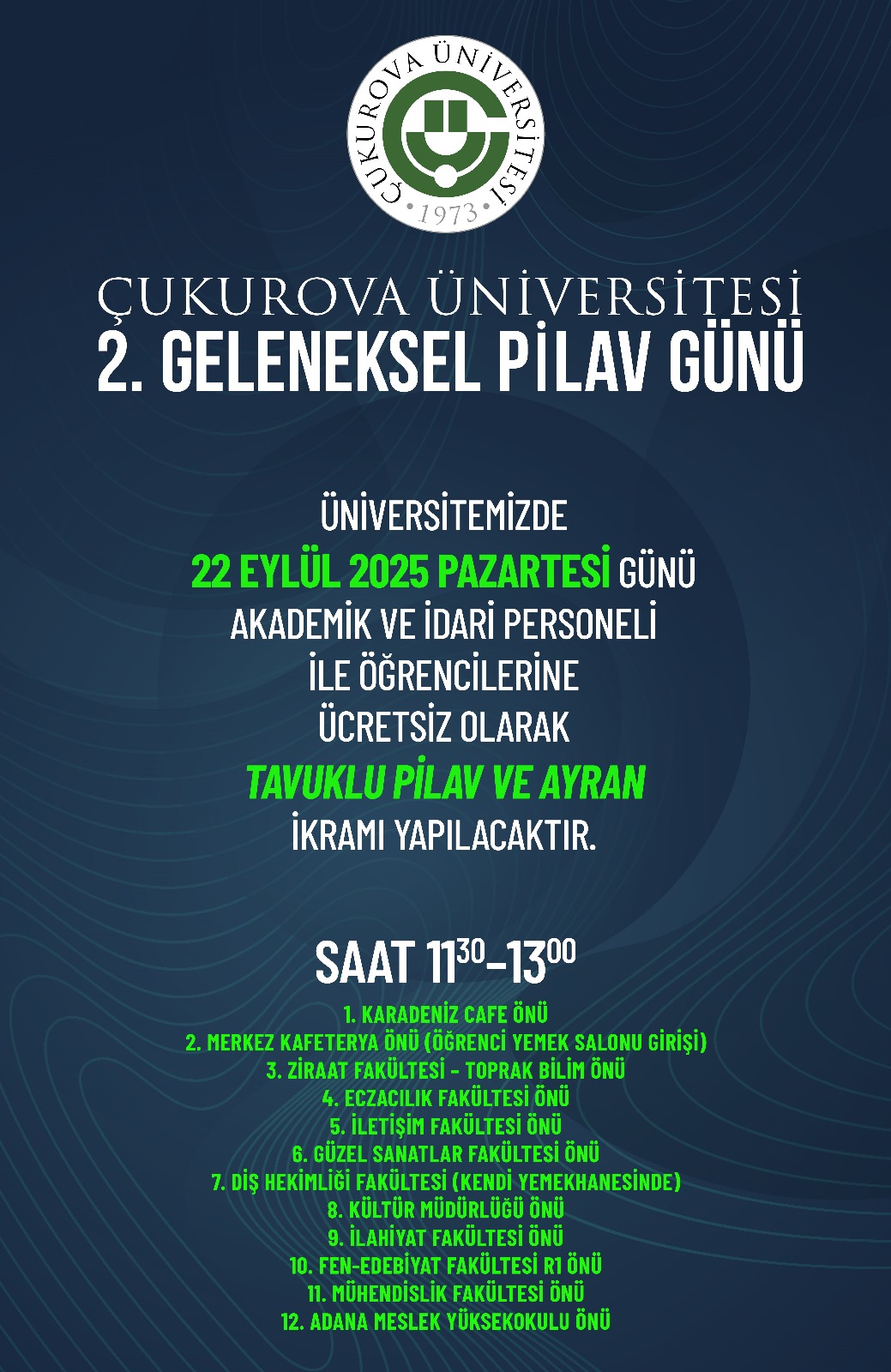 Çukurova Üniversitesi 2. Geleneksel Pilav Günü