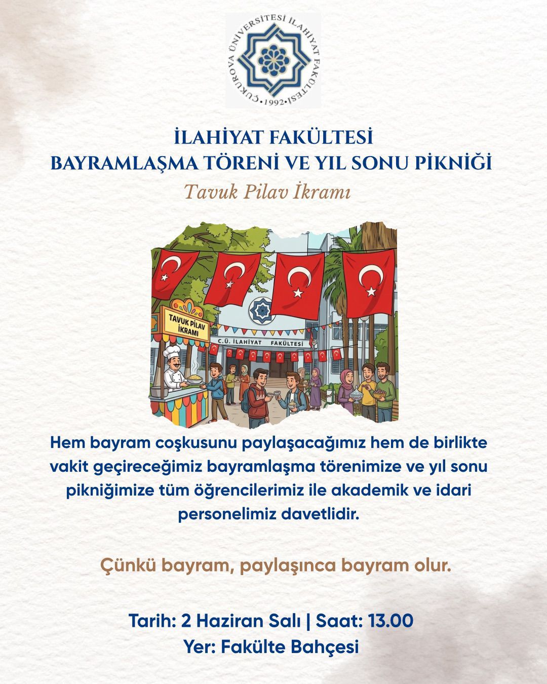 İlahiyat Fakültesi Bayramlaşma Töreni ve Yıl Sonu Pikniği